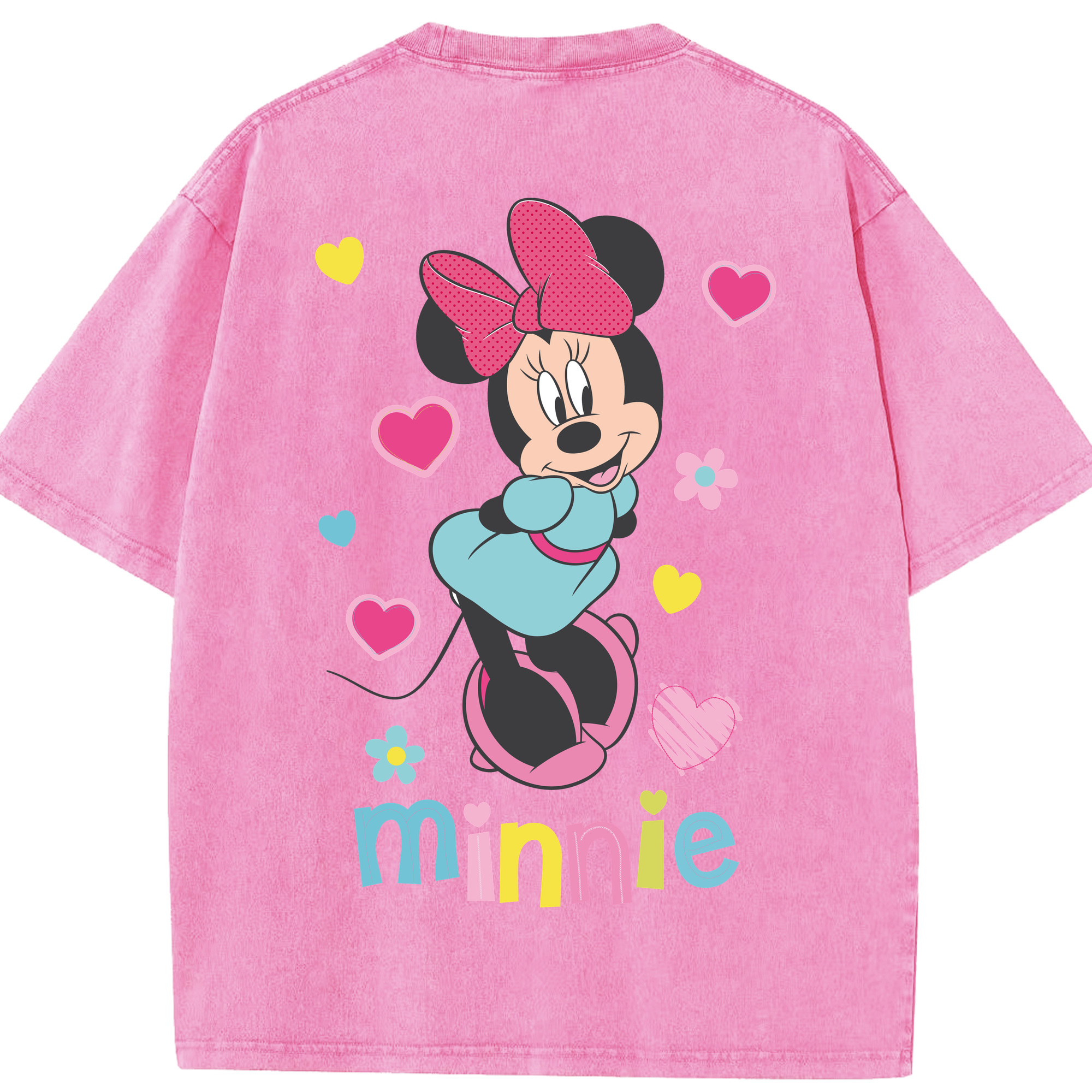 （画像用） ミッキーマウス Mickey Mouse 綿100% ヴィンテージ風 半袖Tシャツ（背面プリント）
